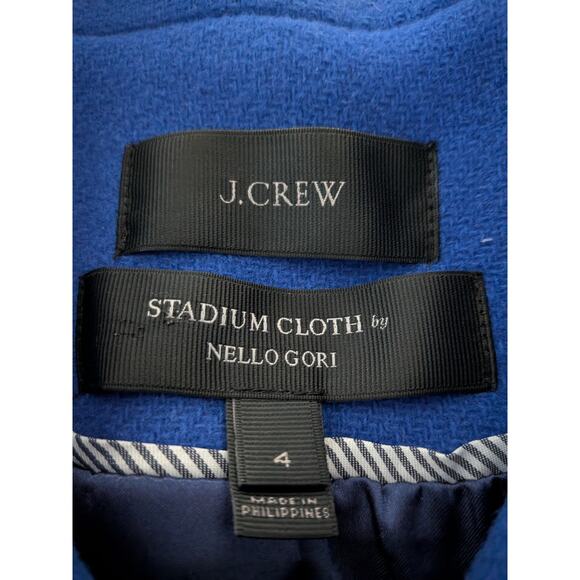 J.Crew Stadium Cloth Majesty Peacoat Blue Women’s Size 4 Style C8554 Wool Coat - Picture 4 of 6